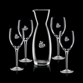 34 Oz. Hemlock Crystalline Carafe w/ 4 Wine Glasses